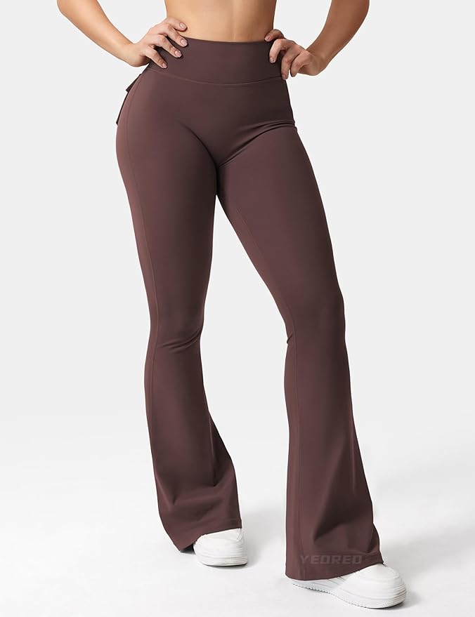 Flare Scrunch Leggings With Pockets