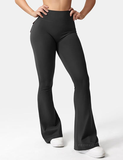 Flare Scrunch Leggings With Pockets